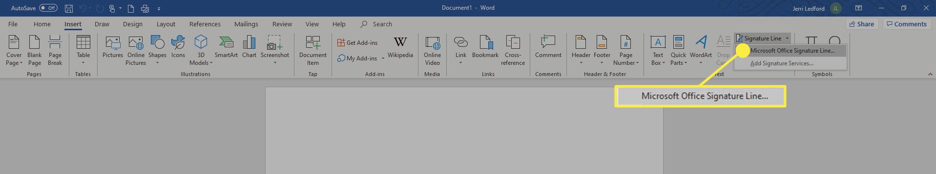 insert an electronic signature in word for mac